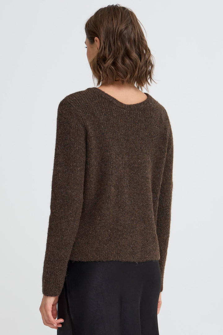 Fransa FRRosanna 20617298 191109 Chocolate Torte Bow Front Cardigan