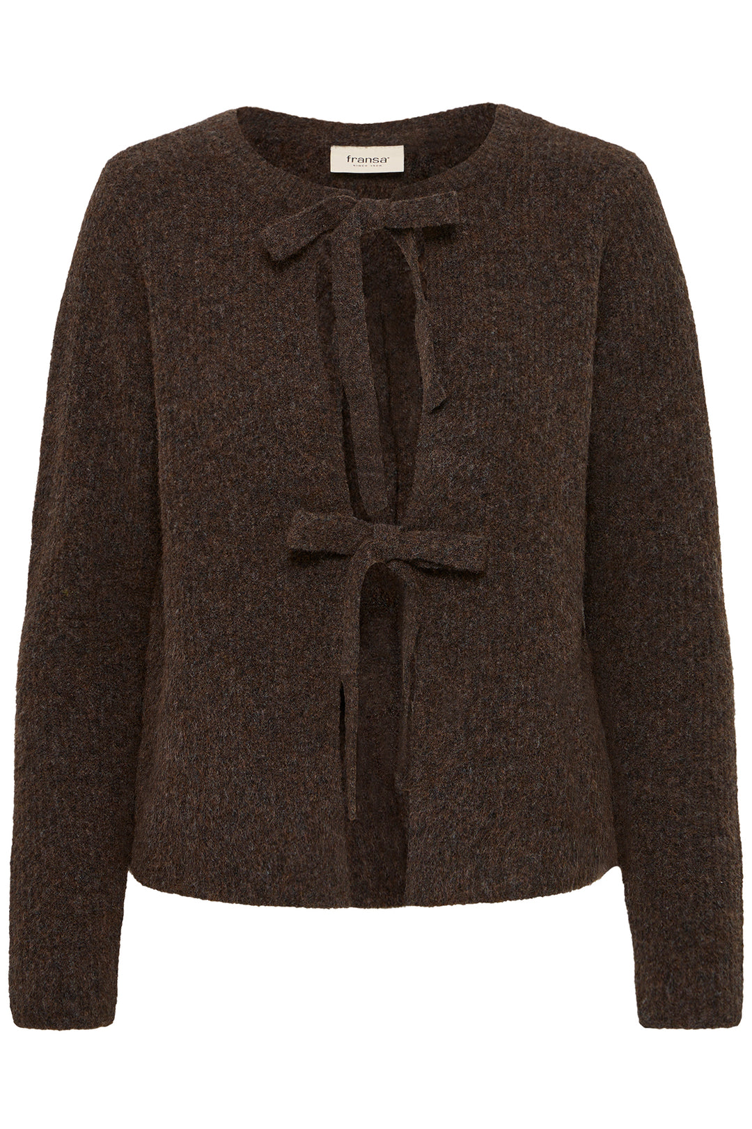 Fransa FRRosanna 20617298 191109 Chocolate Torte Bow Front Cardigan