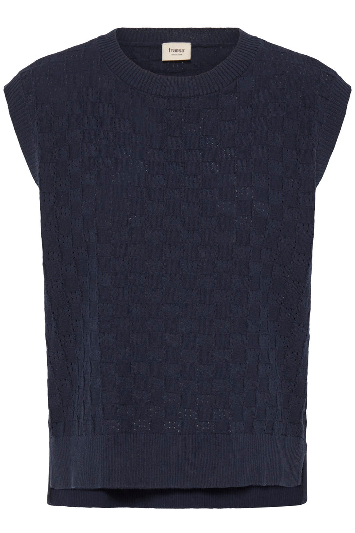Fransa FRSAMMY Navy Blazer Sleeveless Jumper Vest 20617626 193923