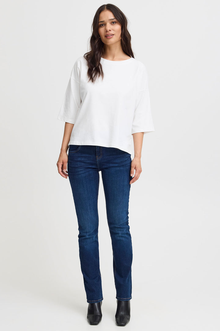 Fransa Frsiva T-shirt Antique White 20614053 110602 - Shirley Allum Boutique
