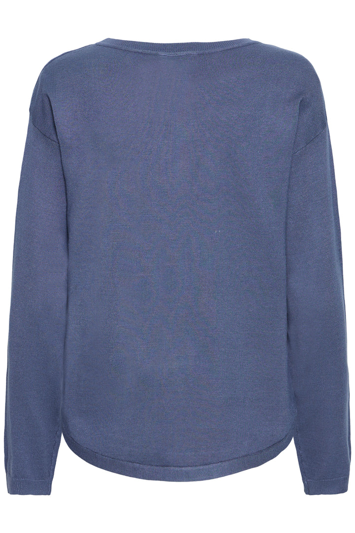 Fransa FRZubasic Bering Sea Blue Boat Neck Stud Shoulder Jumper 20614325 184028