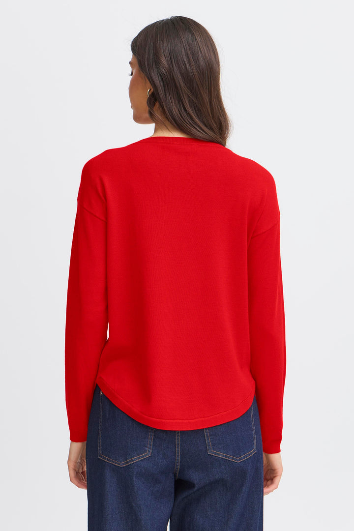 Fransa FRZubasic Mars Red Boat Neck Stud Shoulder Jumper 20614325 181655