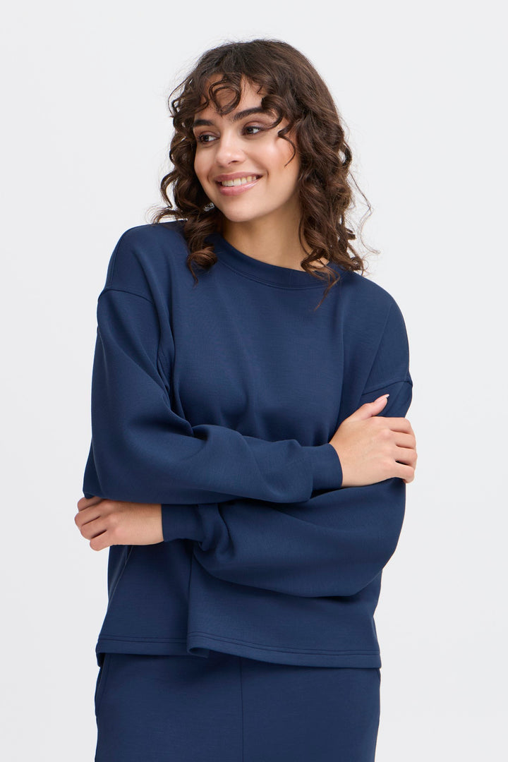 Fransa Jumper FRaurora 2 Navy Blazer 20615558 193923 - Shirley Allum Boutique