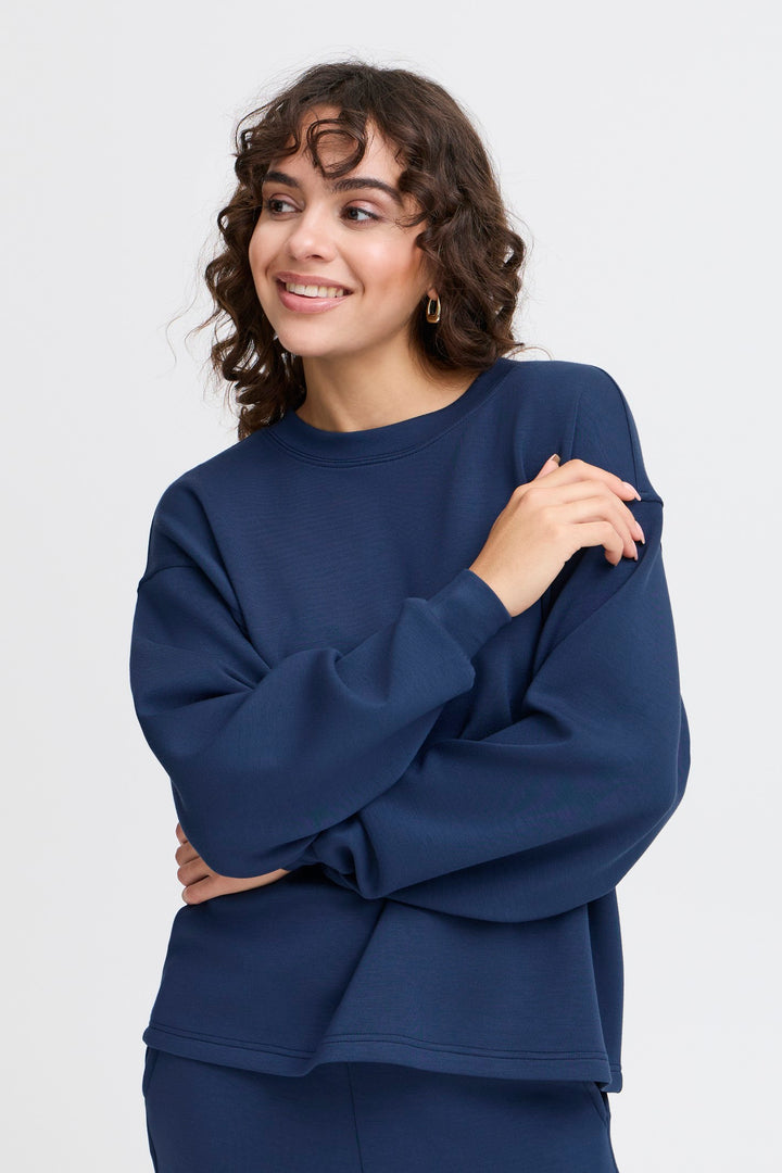 Fransa Jumper FRaurora 2 Navy Blazer 20615558 193923 - Shirley Allum Boutique