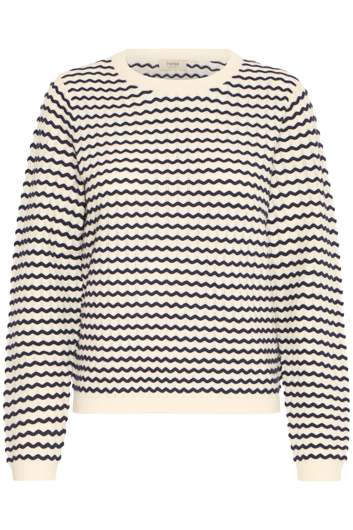 Fransa Jumper FRluma 2 Navy Blazer Mix 20615582 200119 - Shirley Allum Boutique