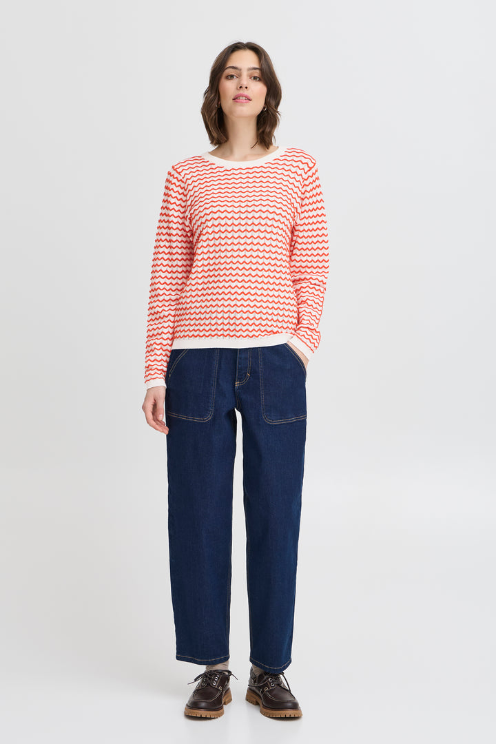 Fransa Jumper FRluma 2 Red Poinsettia Mix 20615582 164515 - Shirley Allum Boutique