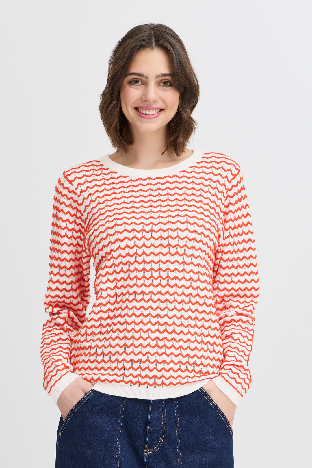 Fransa Jumper FRluma 2 Red Poinsettia Mix 20615582 164515 - Shirley Allum Boutique