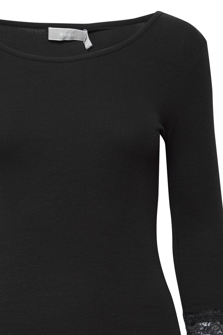 Fransa T-Shirt FRhizamond 19 Black 20613313 200113 - Shirley Allum Boutique