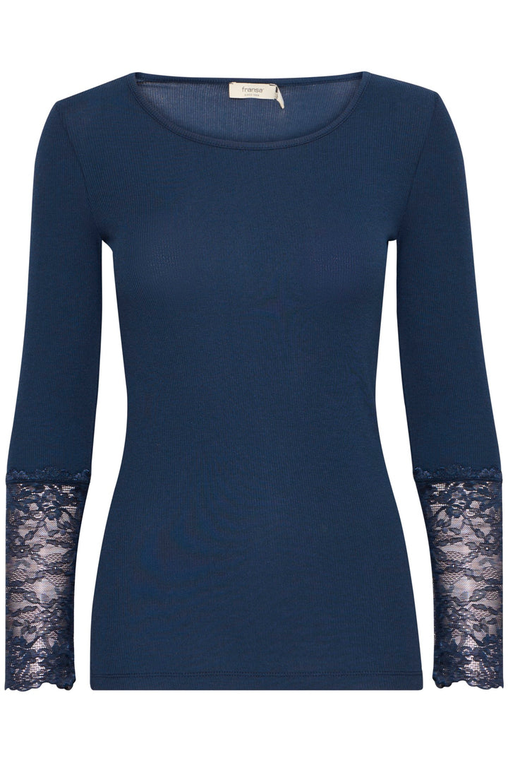 Fransa T-Shirt FRhizamond 19 Dark Peacoat 20613313 194010 - Shirley Allum Boutique