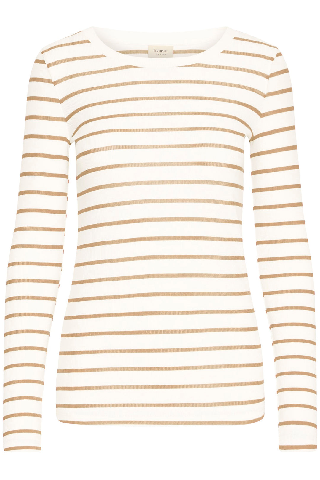 Fransa T-Shirt FRhizamond 33 Striped Cornstalk Mix 20615551 204021 - Shirley Allum Boutique