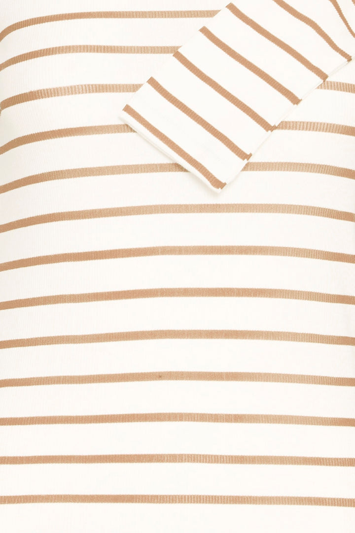 Fransa T-Shirt FRhizamond 33 Striped Cornstalk Mix 20615551 204021 - Shirley Allum Boutique