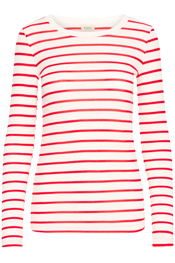 Fransa T-Shirt FRhizamond 33 Striped Poinsettia Mix 20615551 201203 - Shirley Allum Boutique