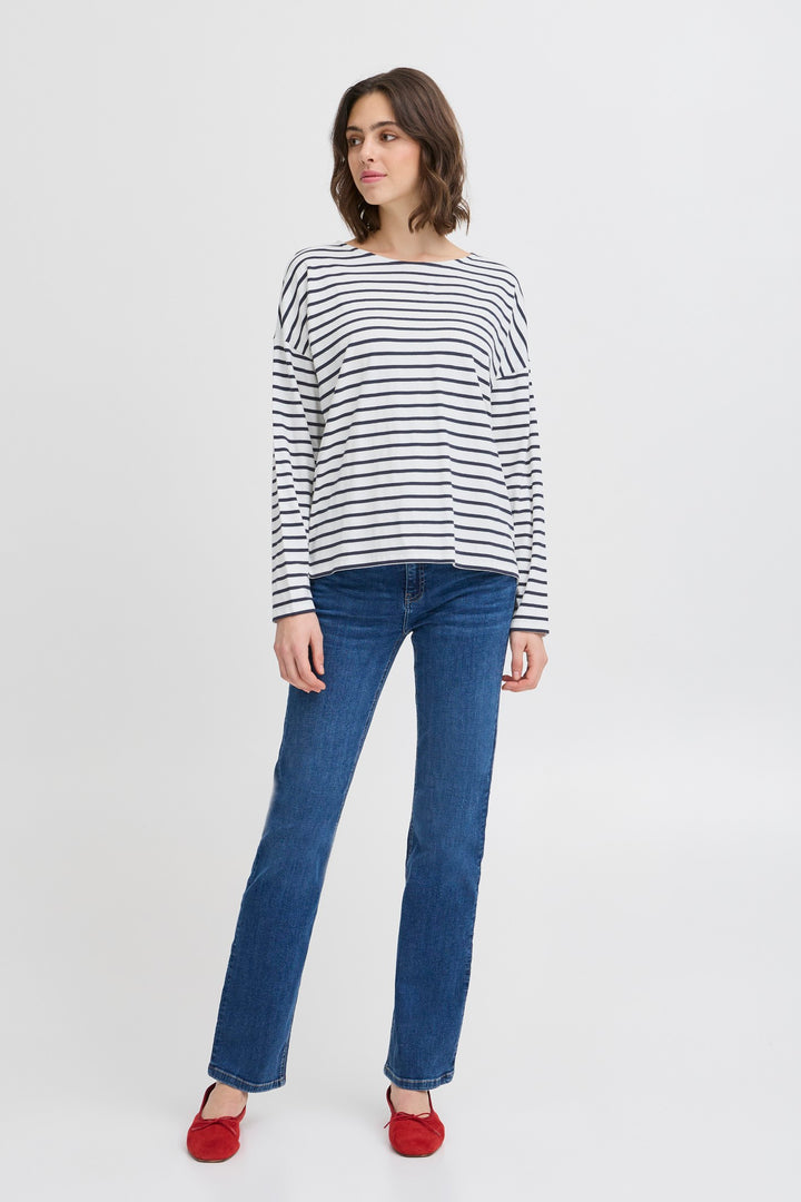 Fransa T-Shirt FRSiva 5 Snow White Mix 20615143 204205 -  Shirley Allum Boutique