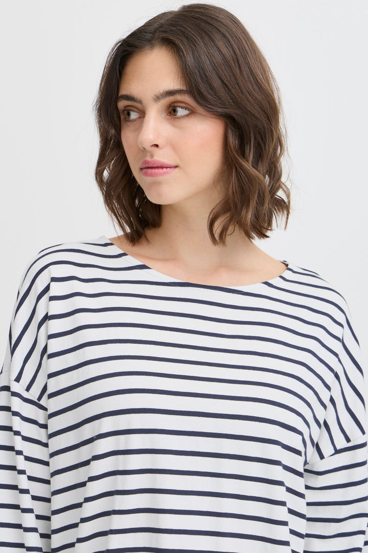 Fransa T-Shirt FRSiva 5 Snow White Mix 20615143 204205 -  Shirley Allum Boutique