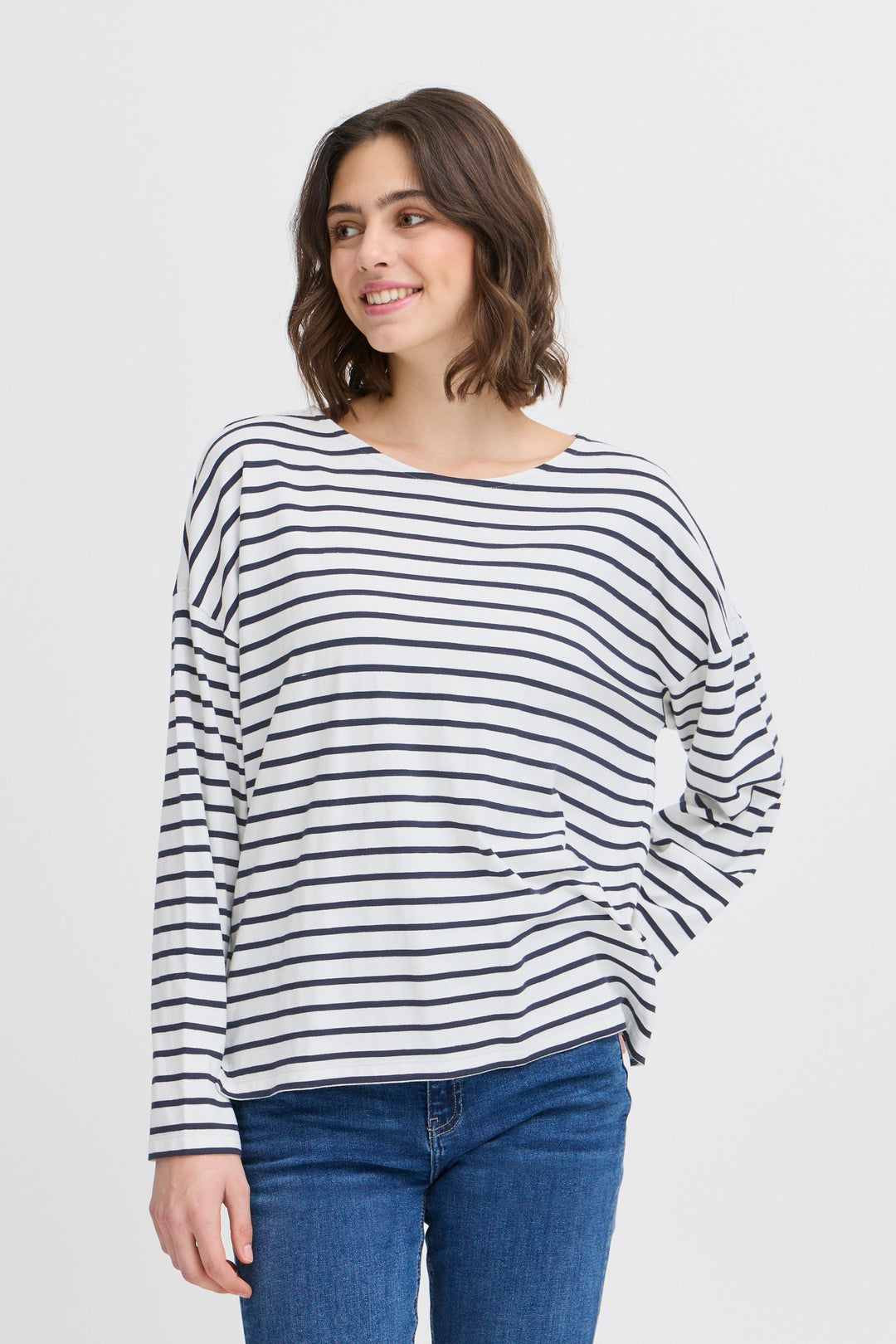 Fransa T-Shirt FRSiva 5 Snow White Mix 20615143 204205 -  Shirley Allum Boutique