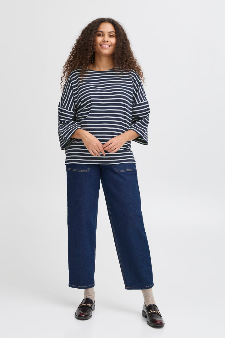Fransa T-Shirt FRSiva 6 Navy Blazer Mix 20615193 200119 - Shirley Allum Boutique