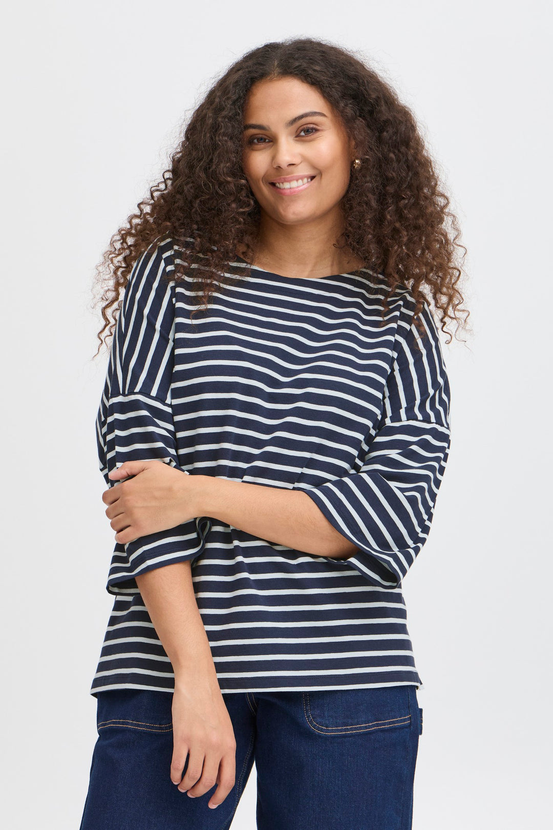 Fransa T-Shirt FRSiva 6 Navy Blazer Mix 20615193 200119 - Shirley Allum Boutique