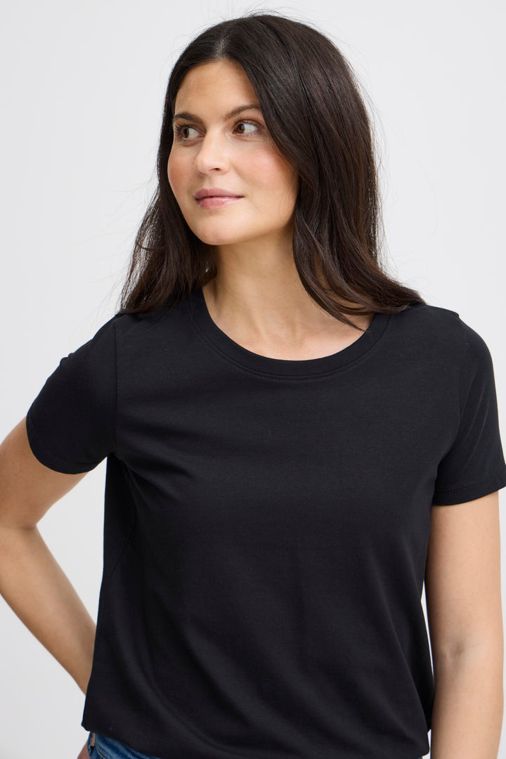 Fransa T-Shirt FRZashoulder 1 Black 20605388 60096 - Shirley Allum Boutique