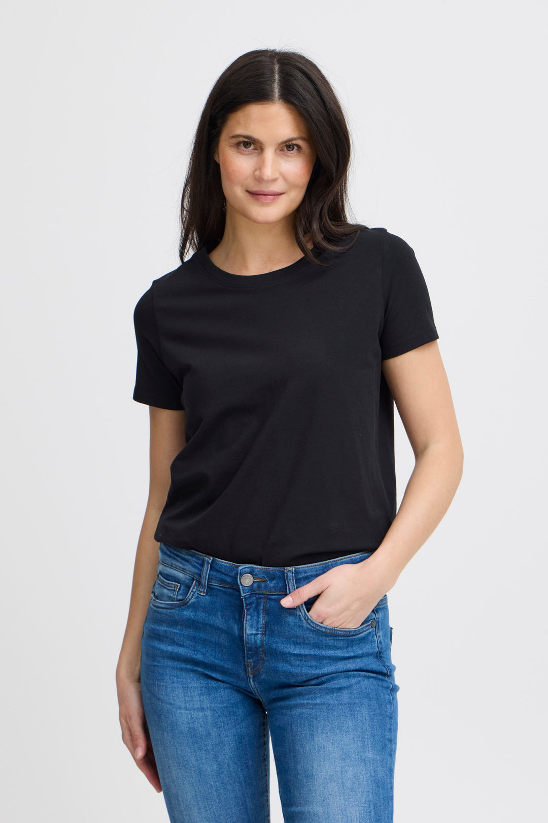 Fransa T-Shirt FRZashoulder 1 Black 20605388 60096 - Shirley Allum Boutique