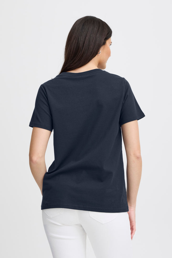 Fransa T-Shirt FRZashoulder 1 Dark Peacoat 20605388 60468 - Shirley Allum Boutique