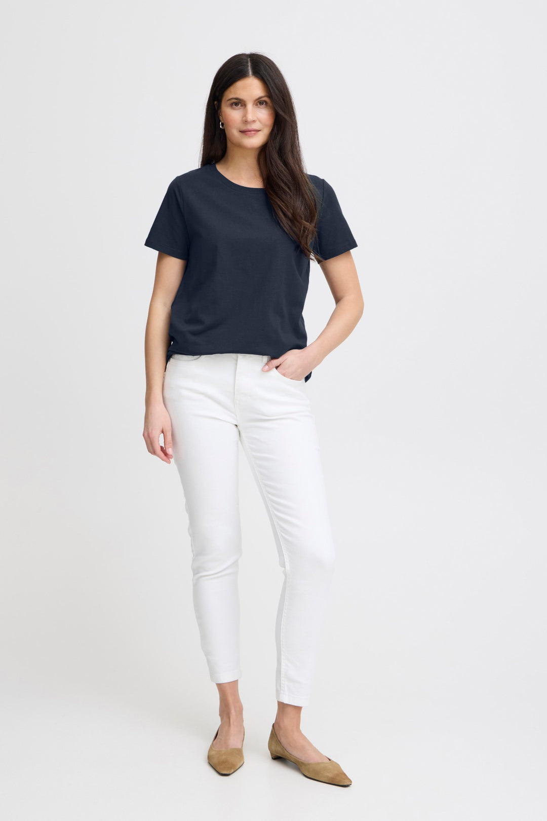 Fransa T-Shirt FRZashoulder 1 Dark Peacoat 20605388 60468 - Shirley Allum Boutique