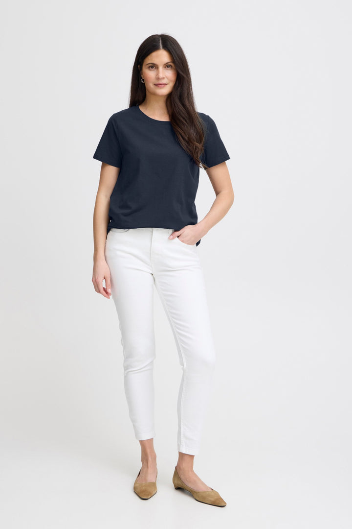 Fransa T-Shirt FRZashoulder 1 Dark Peacoat 20605388 60468 - Shirley Allum Boutique