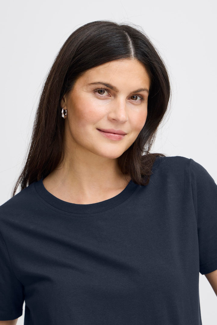 Fransa T-Shirt FRZashoulder 1 Dark Peacoat 20605388 60468 - Shirley Allum Boutique