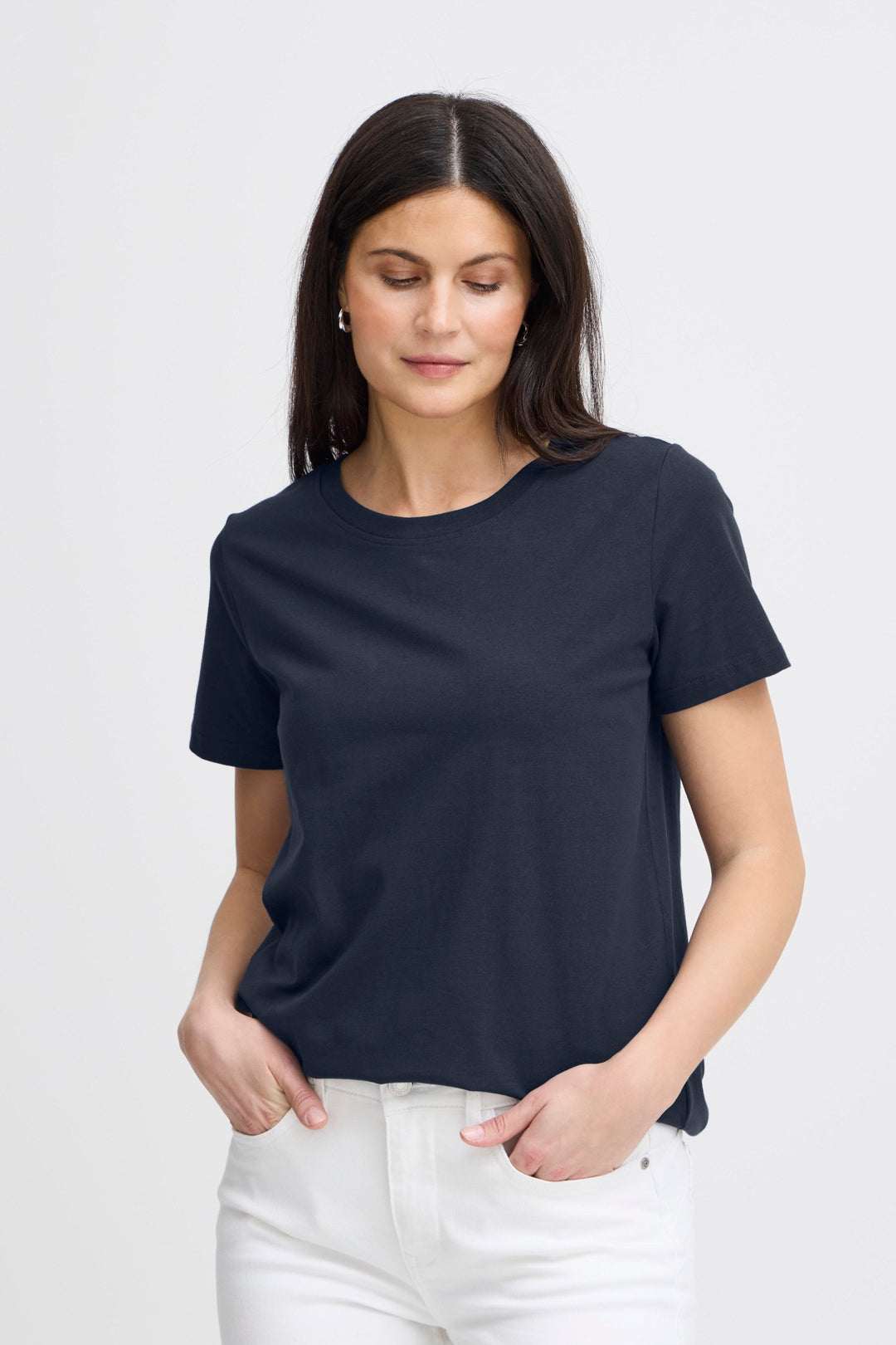 Fransa T-Shirt FRZashoulder 1 Dark Peacoat 20605388 60468 - Shirley Allum Boutique