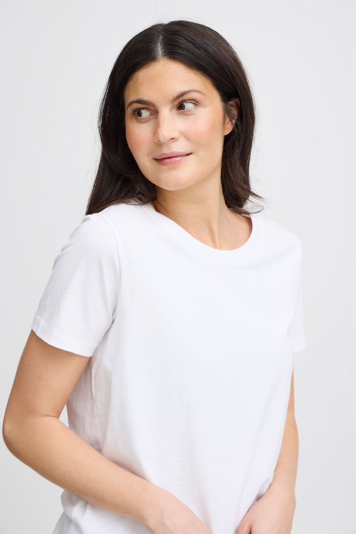 Fransa T-Shirt FRZashoulder 1 White 20605388 60002 - Shirley Allum Boutique