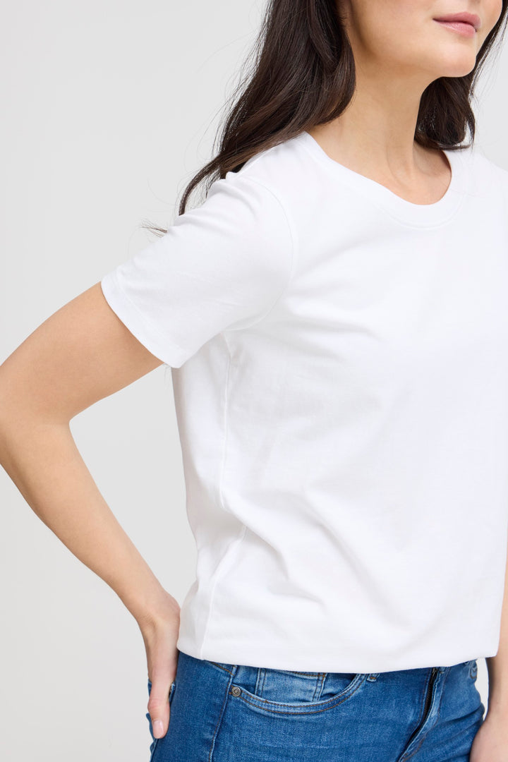 Fransa T-Shirt FRZashoulder 1 White 20605388 60002 - Shirley Allum Boutique