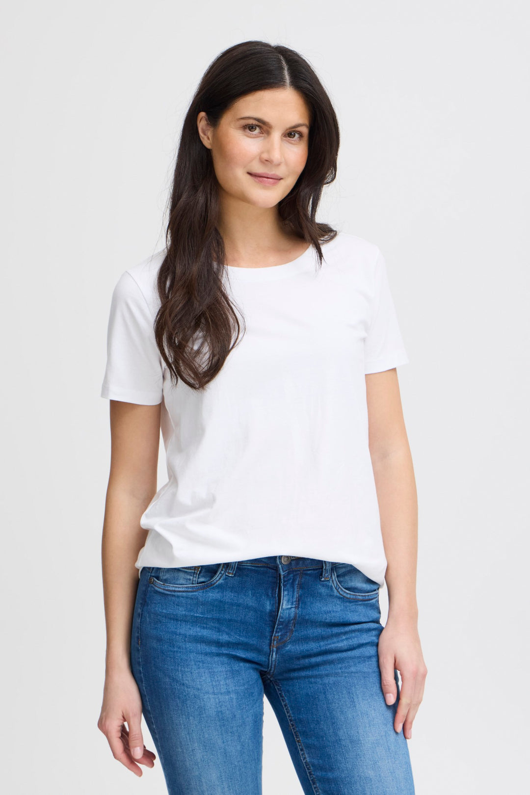 Fransa T-Shirt FRZashoulder 1 White 20605388 60002 - Shirley Allum Boutique