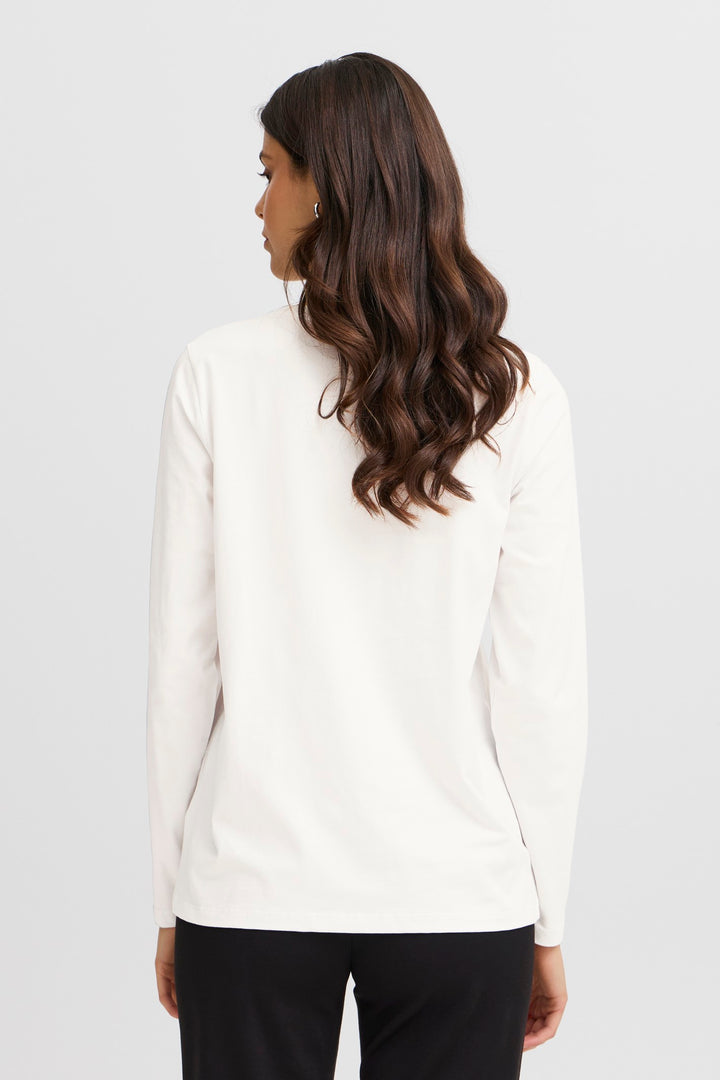 Fransa T-Shirt FRZashoulder 5 Blanc de Blanc 20615141 11480 - Shirley Allum Boutique