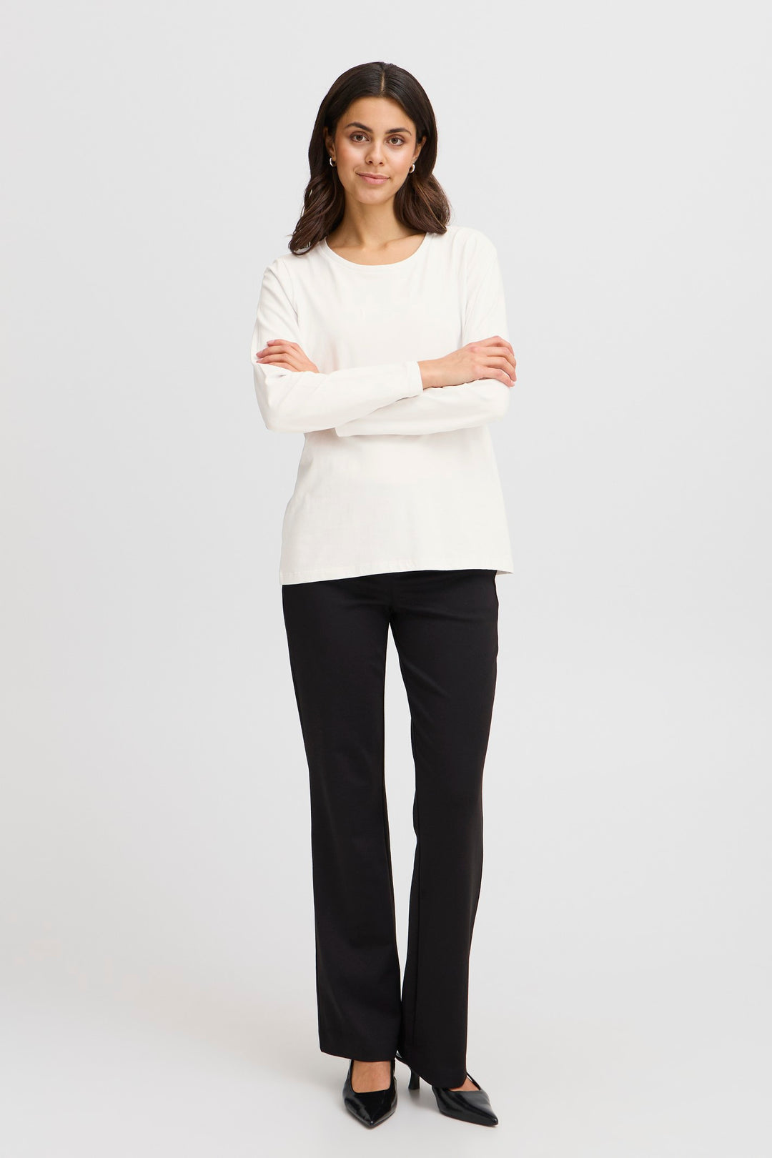 Fransa T-Shirt FRZashoulder 5 Blanc de Blanc 20615141 11480 - Shirley Allum Boutique