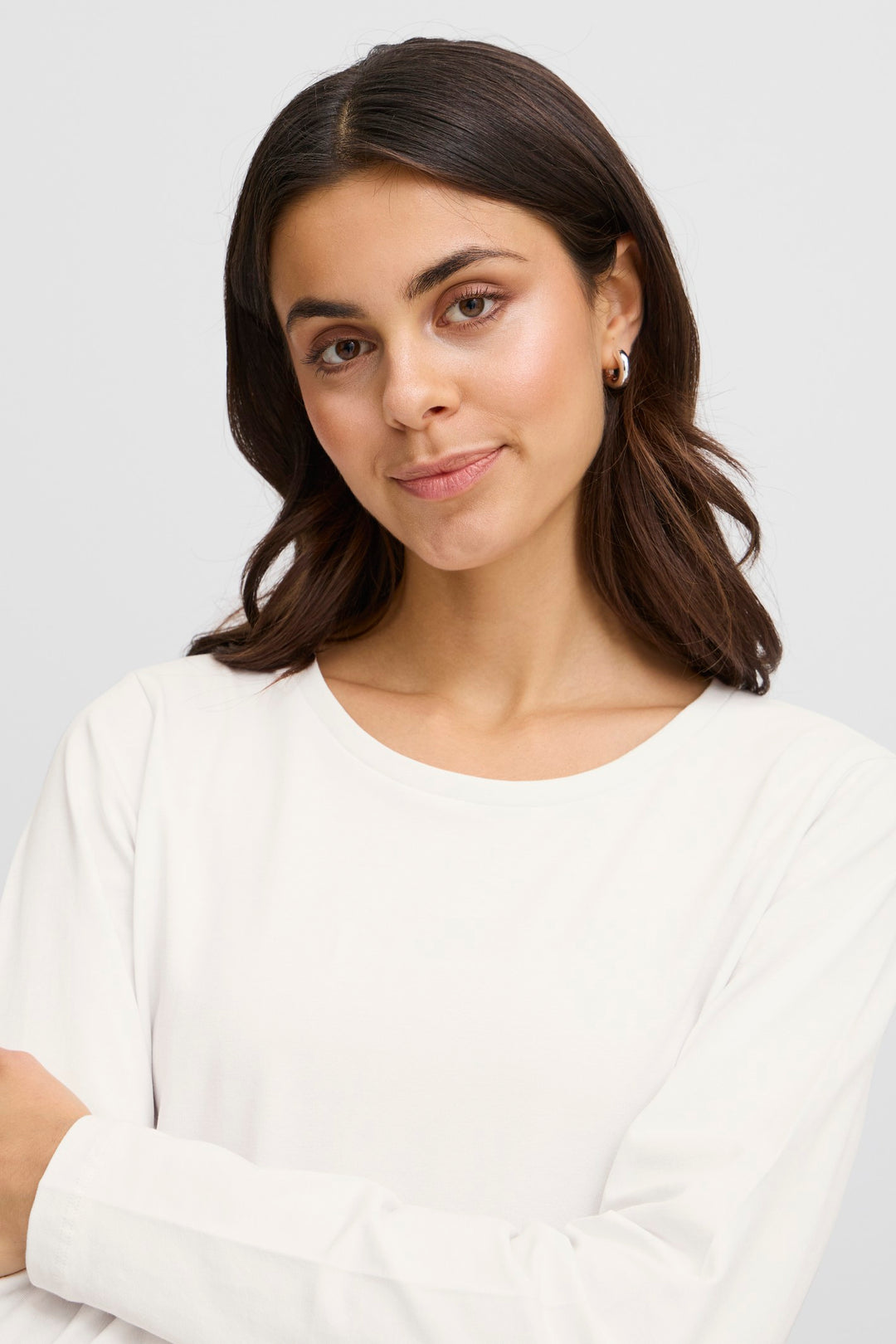 Fransa T-Shirt FRZashoulder 5 Blanc de Blanc 20615141 11480 - Shirley Allum Boutique