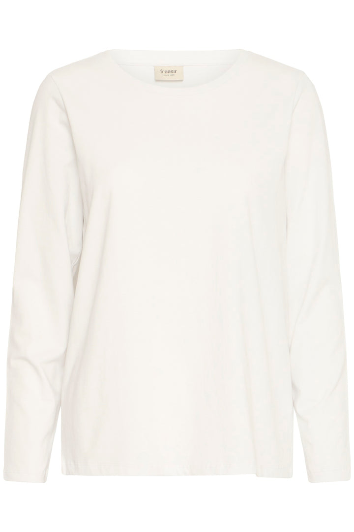 Fransa T-Shirt FRZashoulder 5 Blanc de Blanc 20615141 11480 - Shirley Allum Boutique