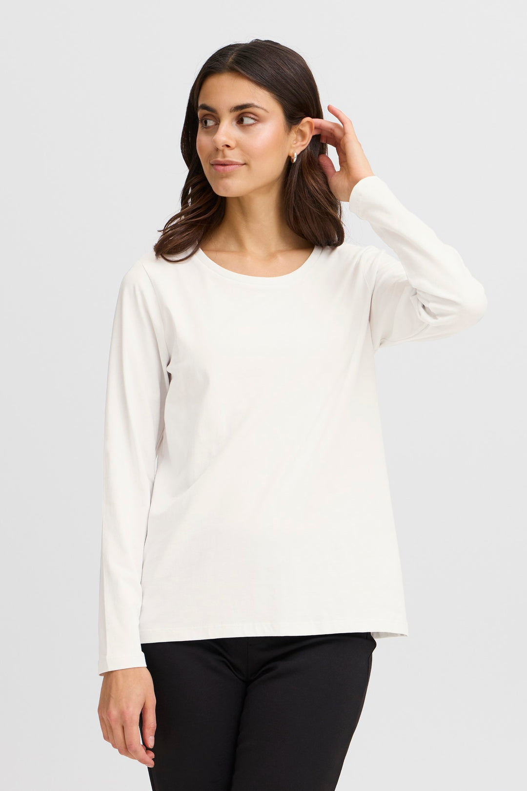 Fransa T-Shirt FRZashoulder 5 Blanc de Blanc 20615141 11480 - Shirley Allum Boutique