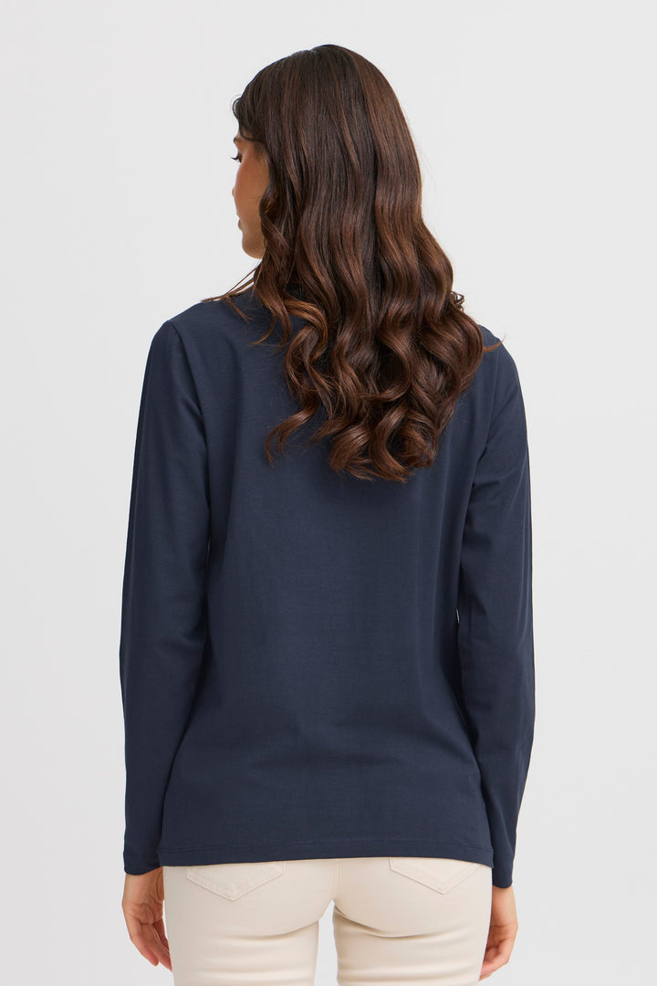 Fransa T-Shirt FRZashoulder 5 Dark Peacoat 20615141 194010 - Shirley Allum Boutique