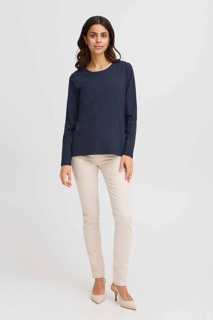 Fransa T-Shirt FRZashoulder 5 Dark Peacoat 20615141 194010 - Shirley Allum Boutique
