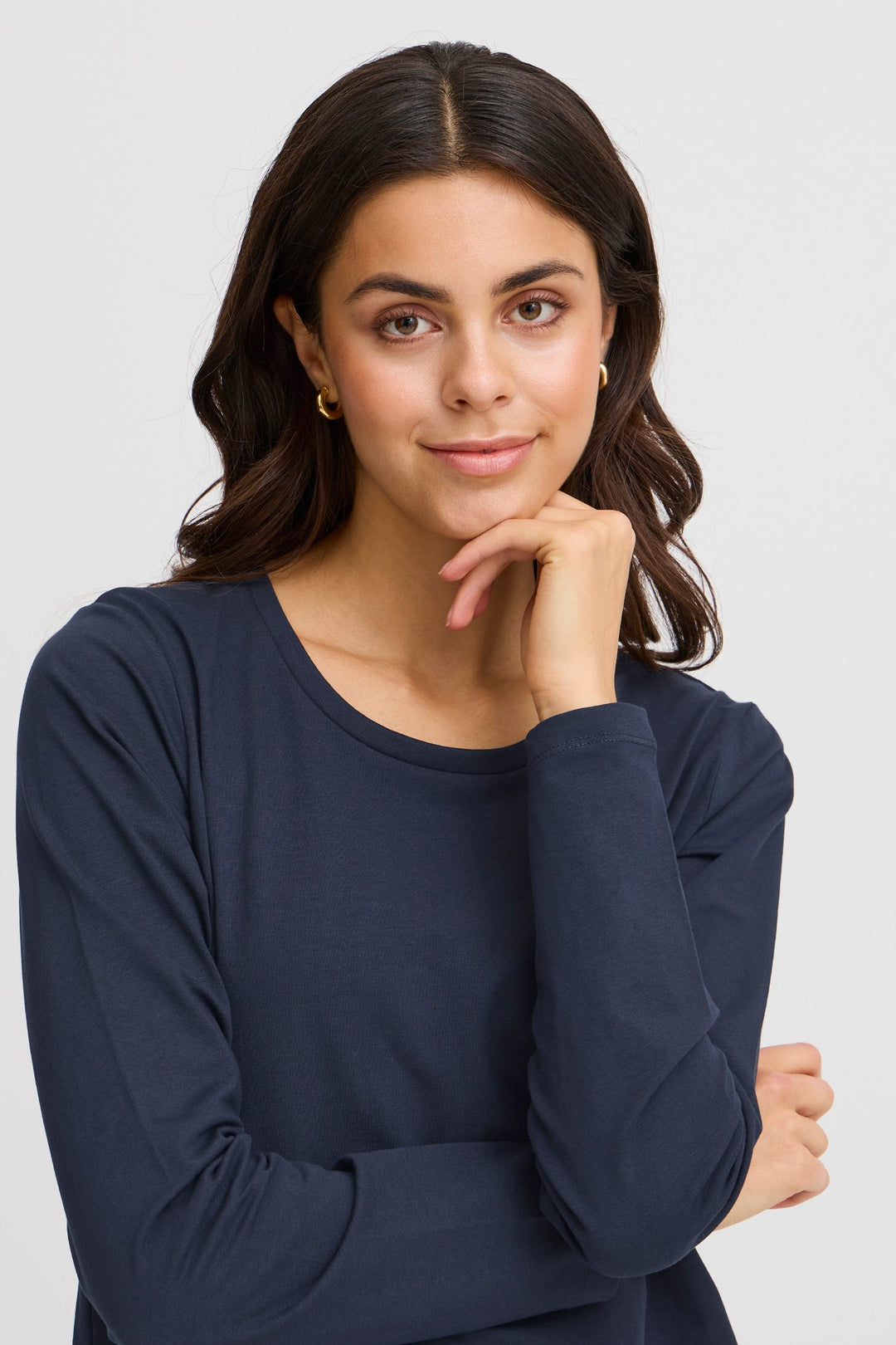 Fransa T-Shirt FRZashoulder 5 Dark Peacoat 20615141 194010 - Shirley Allum Boutique