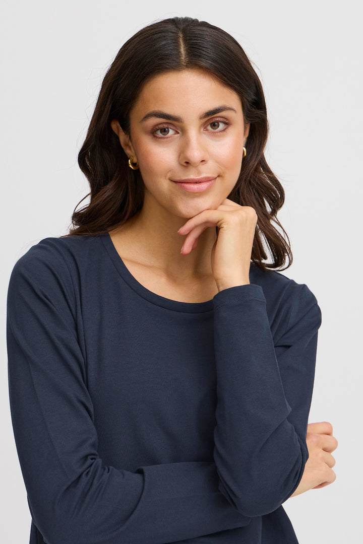 Fransa T-Shirt FRZashoulder 5 Dark Peacoat 20615141 194010 - Shirley Allum Boutique