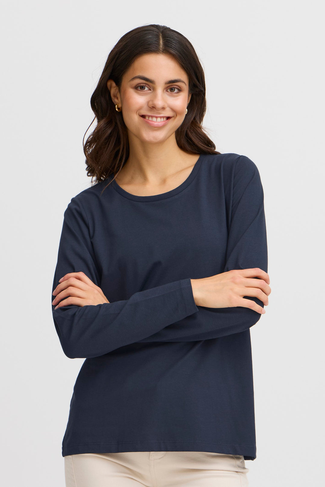 Fransa T-Shirt FRZashoulder 5 Dark Peacoat 20615141 194010 - Shirley Allum Boutique