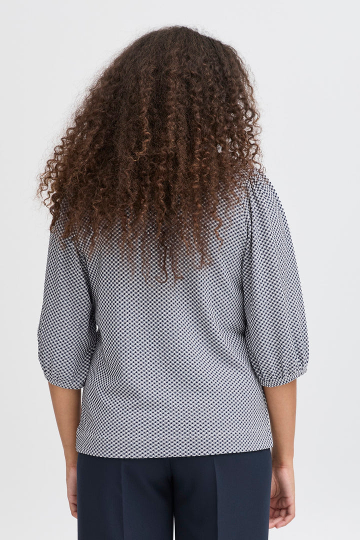 Fransa Top FRnia 1 Navy Blazer Mix 20615577 200119 - Shirley Allum Boutique