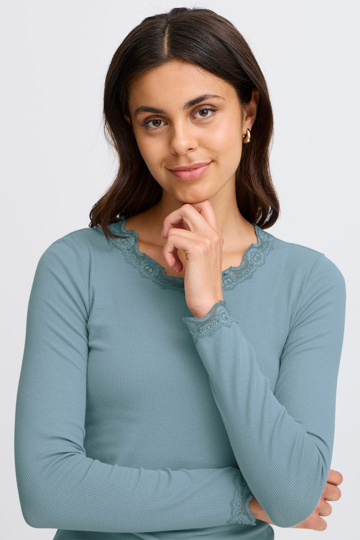 Franza Frhizamond T-Shirt Long Sleeve Citadel Blue 20607461 174111 - Shirley Allum Boutique