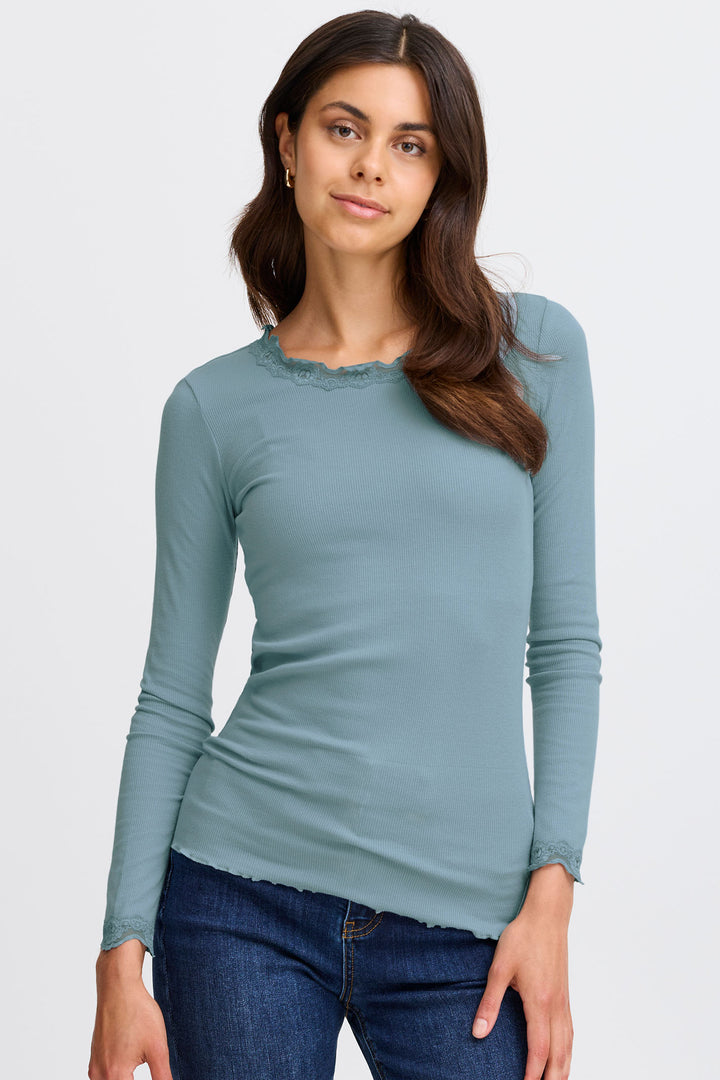 Franza Frhizamond T-Shirt Long Sleeve Citadel Blue 20607461 174111 - Shirley Allum Boutique