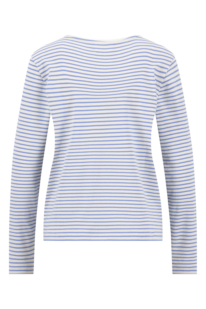 Fynch Hatton fine-stripe top in cornflower blue at Shirley Allum