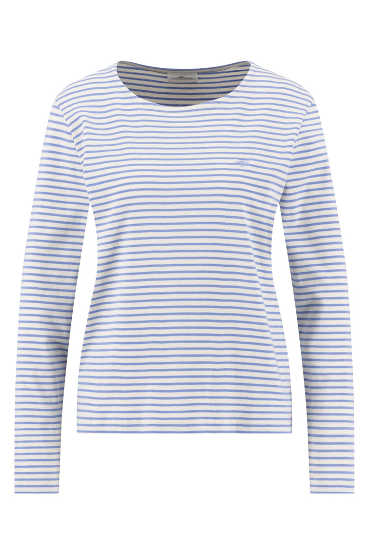 Fynch Hatton fine-stripe top in cornflower blue at Shirley Allum