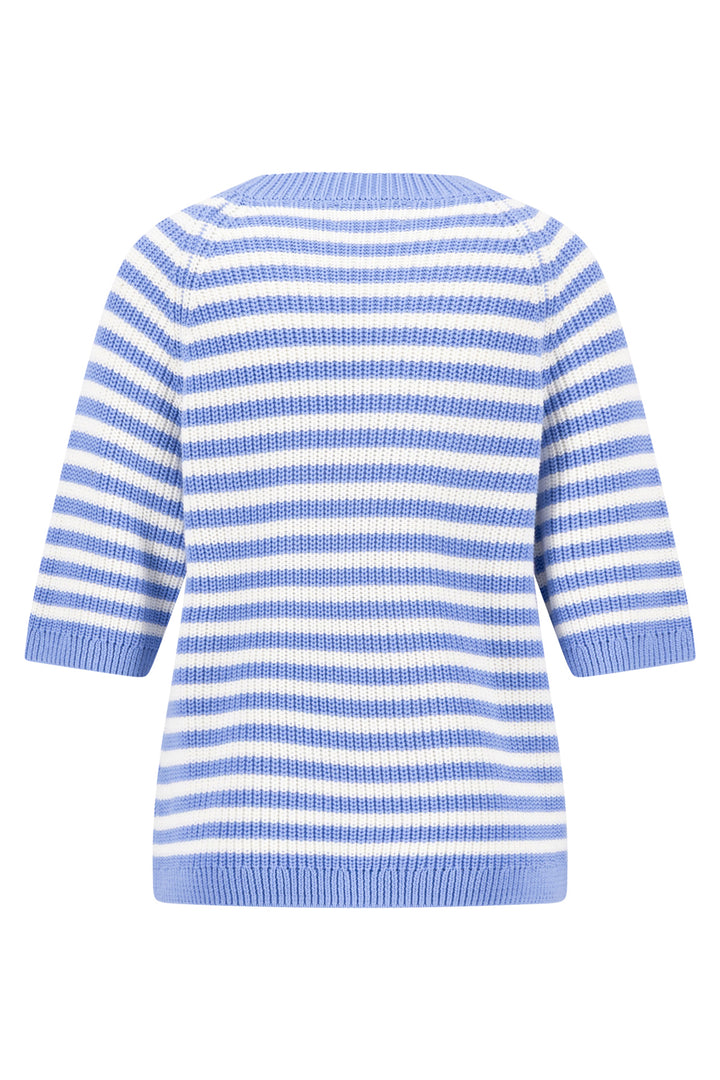 Fynch Hatton Breton stripe jumper in cornflower blue at Shirley Allum