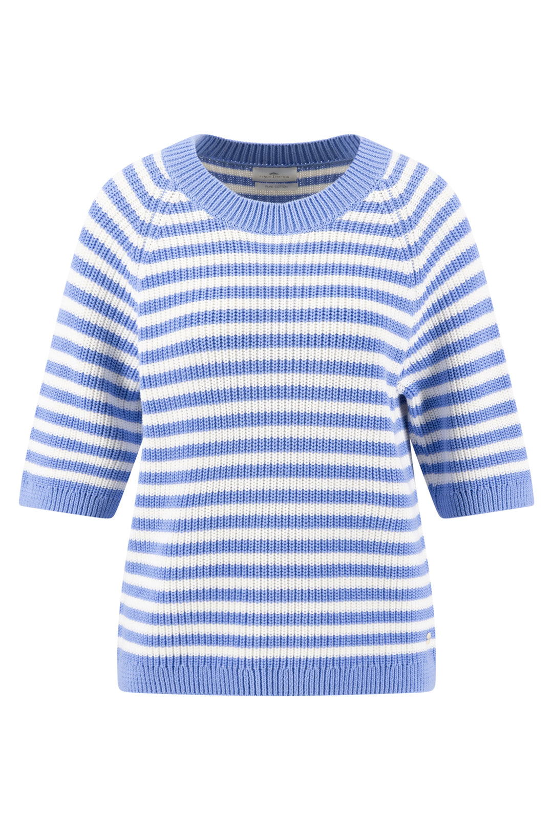 Fynch Hatton Breton stripe jumper in cornflower blue at Shirley Allum