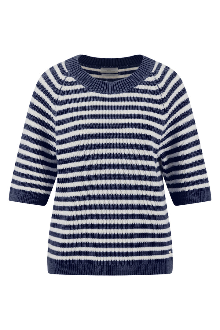 Fynch Hatton Breton stripe jumper in galaxy blue at Shirley Allum