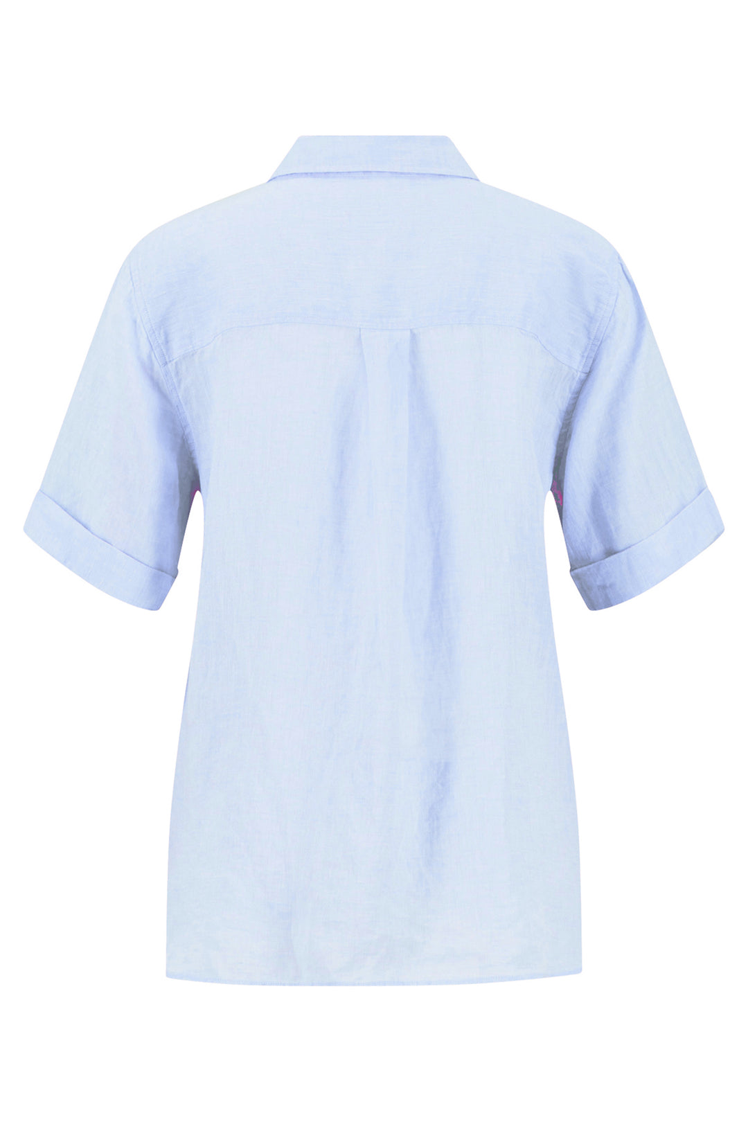 Fynch Hatton linen melange blouse in cornflower blue at Shirley Allum